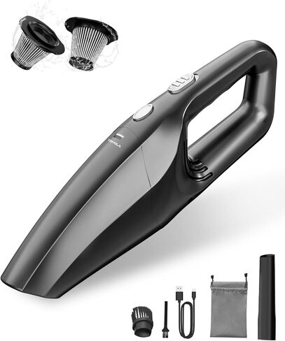 TEMOLA Handheld Vacuum Cordless, 12000Pa Car Vacuum Portable Cordless with Brushless Motor, 0.8lbs Lightweight Handheld Car Vacuum Cleaner, Car Accessories for Women Home Pet Office Car in Saudi Arabia