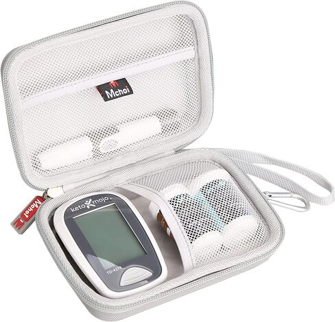 Mchoi Hard Shell Carrying Case, Organizer for KETO-MOJO GK+ Bluetooth Glucose & Ketone Testing Kit, with Mesh Pocket Fits for Blood Test Strips, Meter, Lancets, Lancing Device, and Control Solutions in Saudi Arabia