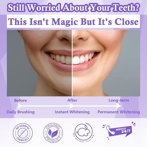 معجون أسنان أرجواني لتبييض الأسنان، معجون أسنان أرجواني لتبييض الأسنان، رغوة معجون أسنان أرجوانية، مصحح لون الأسنان، إزالة بقع الأسنان، نفس منعش ومعزز تبييض الأسنان، 2 أونصة سائلة. in Kuwait