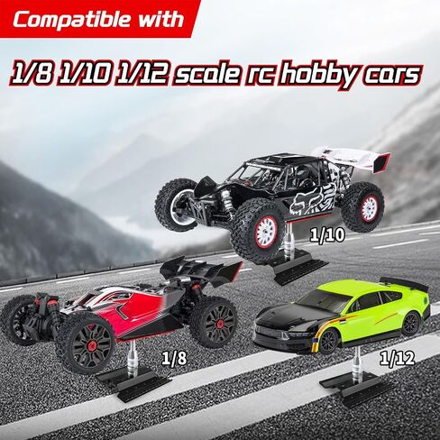 Aluminum Alloy RC Car Work Stand Repair Workstation with Screws Kit & 17mm Hex Wheel Wrench 360 Degree Rotation Lift/Lower for 1/8 1/10 1/12 Scale Cars Trucks Buggies (Black) in Saudi Arabia