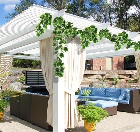 Monstera الاصطناعي يترك الكروم 2PCS، 5.6Ft فو الاستوائية النخيل الخضراء الغابة شنقا نبات الروطان مقاومة للأشعة فوق البنفسجية وهمية اللبلاب إكليل للداخلية في الهواء الطلق هاواي لوا الشاطئ حزب حديقة الفناء الديكور in Saudi Arabia