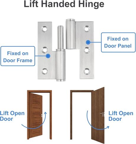 Lift Off Hinge 3" Stainless Steel Door Hinges 6 Pack,Left Handed,Rust-Resistant Detachable Hinges, Indoor and Outdoor Removable Hinges, Loading Capacity 40 Lbs in Saudi Arabia