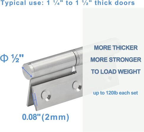 Lift Off Hinge 3" Stainless Steel Door Hinges 6 Pack,Left Handed,Rust-Resistant Detachable Hinges, Indoor and Outdoor Removable Hinges, Loading Capacity 40 Lbs in Saudi Arabia
