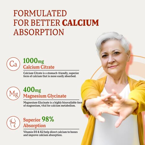 Calcium Gummies for Women Men, Calcium Magnesium Zinc with Vitamin D3 & K2, Calcium Magnesium Supplement for Bones Muscles and Joints, Pineapple & Mango Flavor - 120 Count in Kuwait