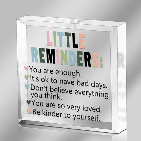 Inspirational Office Gift for Coworkers, Funny Coworker Gifts for Women Men Friends, Motivational Office Cubicle Desk Decor Acrylic,Little Reminders Sign, Positive Affirmations Office Decor in Saudi Arabia