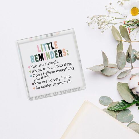 Inspirational Office Gift for Coworkers, Funny Coworker Gifts for Women Men Friends, Motivational Office Cubicle Desk Decor Acrylic,Little Reminders Sign, Positive Affirmations Office Decor in Saudi Arabia
