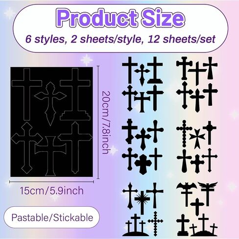 CREATCABIN 12 Sheets 6 Styles Mermaid Mason Jar Decals Ocean Stickers Die Cuts Silhouettes Self-Adhesive PVC Waterproof for Craft Scrapbook Lantern Jars Wall Window Glass Phones Cup Black 7.8x5.9Inch in Saudi Arabia