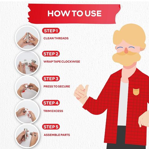 XFasten Teflon Tape 1/2 Inch x 394 Inches 30-Pack 19,700" Total White Plumbers Tape Teflon Tape Plumbing Tape for Leaks, Water Pipe Tape Teflon Tape for Garden Hose Tape for Leaking Hose PTFE Tape in Kuwait