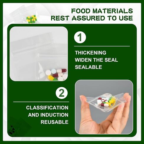 Pill Pouch Bags for Medicine Helps Sort and Organize Pills Sealed Waterproof Easy to Carry (24 Pieces) for Reusable Pill Bags in Saudi Arabia