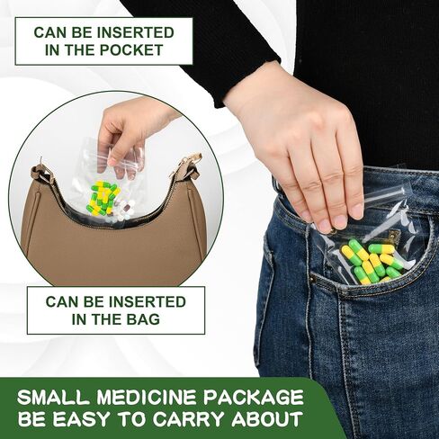Pill Pouch Bags for Medicine Helps Sort and Organize Pills Sealed Waterproof Easy to Carry (24 Pieces) for Reusable Pill Bags in Saudi Arabia