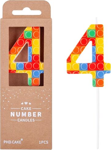 PHD CAKE Number 7 Building Block Birthday Cake Candle, Numeral Birthday Candles,Building Block Candles, Cake Topper Novelty Candle for Building Block Party in Saudi Arabia