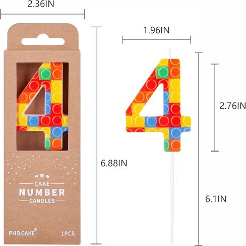 PHD CAKE Number 7 Building Block Birthday Cake Candle, Numeral Birthday Candles,Building Block Candles, Cake Topper Novelty Candle for Building Block Party in Saudi Arabia