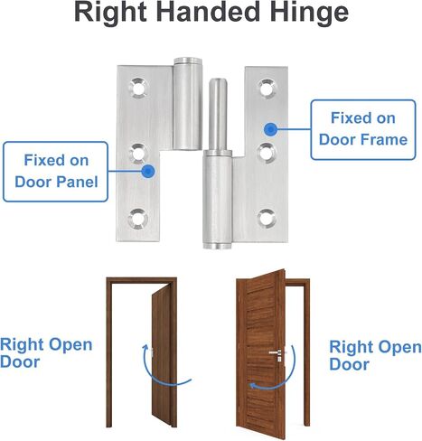 Lift Off Hinge 3" Stainless Steel Door Hinges 6 Pack,Left Handed,Rust-Resistant Detachable Hinges, Indoor and Outdoor Removable Hinges, Loading Capacity 40 Lbs in Saudi Arabia