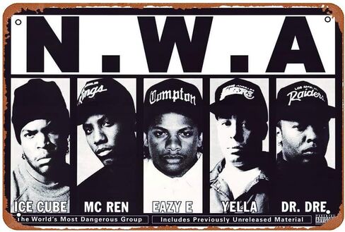 NWA المجموعة الأكثر خطورة مضحك الفن معدن القصدير تسجيل 8x12 بوصة بار حانة داخلي في الهواء الطلق جدار ديكور هدايا للرجل in Kuwait