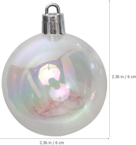Clear Plastic Christmas Ball Ornaments Iridescent Christmas Ornaments Christmas Tree Decorations Mini Clear Ornaments Classic Christmas Balls Hanging Ornaments for Holiday Party Tree Decorations (18) in Saudi Arabia