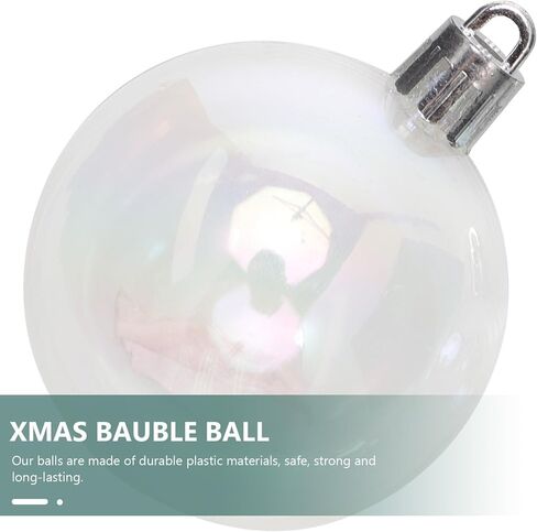 Clear Plastic Christmas Ball Ornaments Iridescent Christmas Ornaments Christmas Tree Decorations Mini Clear Ornaments Classic Christmas Balls Hanging Ornaments for Holiday Party Tree Decorations (18) in Saudi Arabia