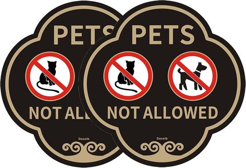 عبوتان من "الحيوانات الأليفة غير مسموح بها" - 7.8 × 7.8 بوصة لتزيين الحائط، لافتات أكريليك مضحكة مقاومة للماء ومحمية من الأشعة فوق البنفسجية، للاستخدام الداخلي والخارجي. in Kuwait