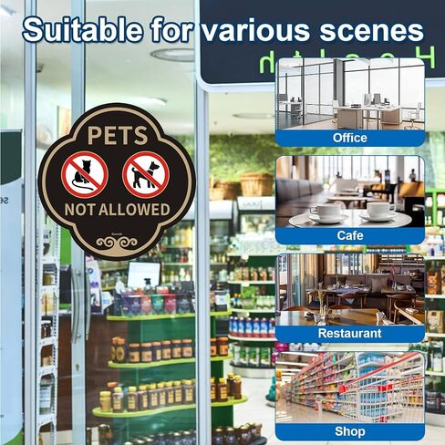 عبوتان من "الحيوانات الأليفة غير مسموح بها" - 7.8 × 7.8 بوصة لتزيين الحائط، لافتات أكريليك مضحكة مقاومة للماء ومحمية من الأشعة فوق البنفسجية، للاستخدام الداخلي والخارجي. in Kuwait