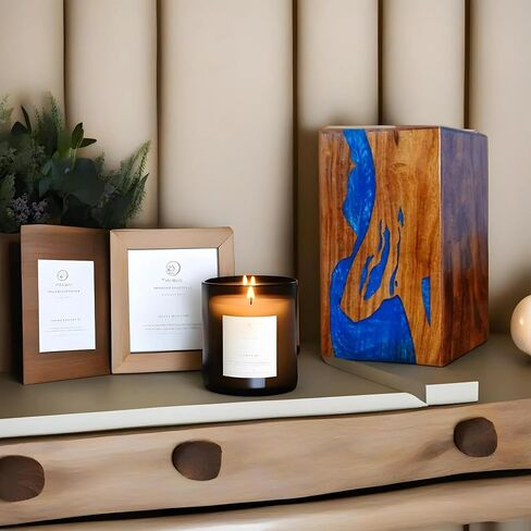 Best Urn for Human Ashes Large Wooden urn for Cremation Adult urn Box for Ashes Personalized Wooden urn Burial urn for Funeral Wood Box (Blue Rasin, Medium Holds Up to 200 Cubic inches), MLM02 in Saudi Arabia