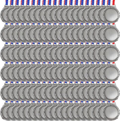 10PCS Blank Award Medals with Neck Ribbons, Create Your Own Medals Kit, Cheer Medals, Winner Medals, Participation Trophy, Antique Gold in Saudi Arabia