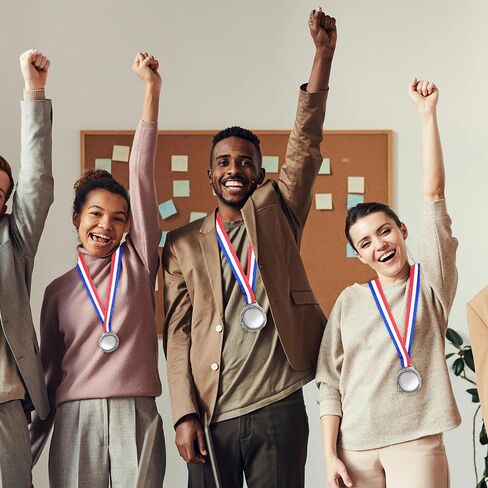 10PCS Blank Award Medals with Neck Ribbons, Create Your Own Medals Kit, Cheer Medals, Winner Medals, Participation Trophy, Antique Gold in Saudi Arabia