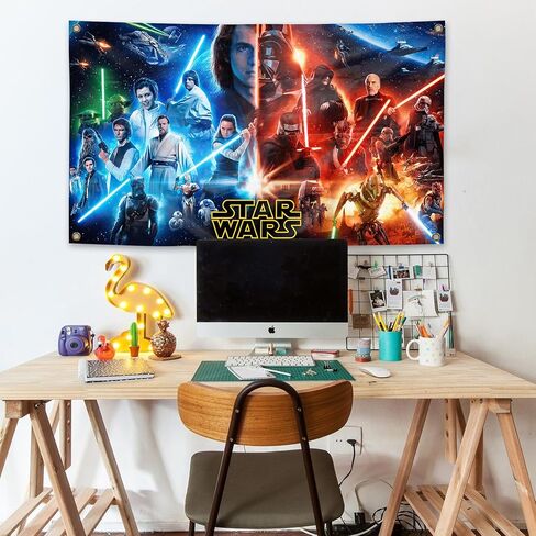 Generic Classic Star Movie Wars Poster Tapestry 3x5 Feet Home Decoration Can be Used for Living Rooms, Rooms, University Dormitories,Outdoor,Porches, Etc,Indoor and Outdoor decoration, blue in Saudi Arabia