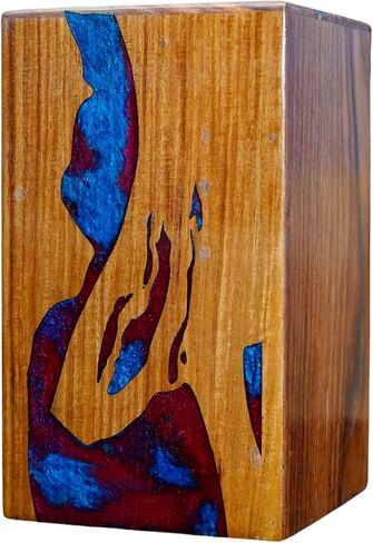 Best Urn for Human Ashes Large Wooden urn for Cremation Adult urn Box for Ashes Personalized Wooden urn Burial urn for Funeral Wood Box (Blue Rasin, Medium Holds Up to 200 Cubic inches), MLM02 in Saudi Arabia