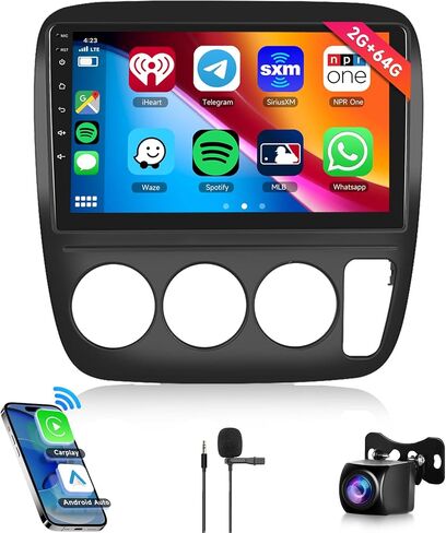 for Honda CRV 1997-2001 Android Radio Support Wireless Carplay&Android Auto 2+32G with 9" Touchscreen GPS Navigation Bluetooth USB WiFi FM/RDS Radio Receiver Backup Camera External Mic (Manual A/C) in Saudi Arabia