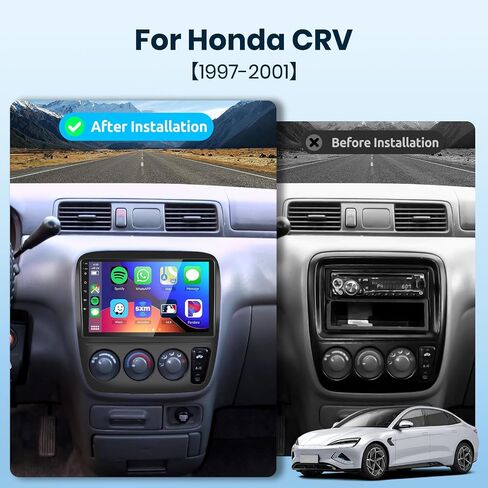 for Honda CRV 1997-2001 Android Radio Support Wireless Carplay&Android Auto 2+32G with 9" Touchscreen GPS Navigation Bluetooth USB WiFi FM/RDS Radio Receiver Backup Camera External Mic (Manual A/C) in Saudi Arabia