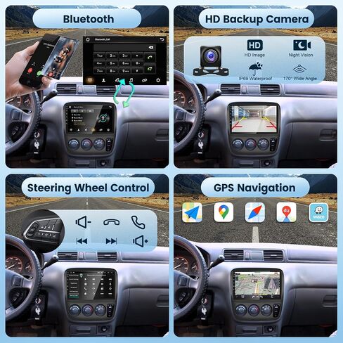 for Honda CRV 1997-2001 Android Radio Support Wireless Carplay&Android Auto 2+32G with 9" Touchscreen GPS Navigation Bluetooth USB WiFi FM/RDS Radio Receiver Backup Camera External Mic (Manual A/C) in Saudi Arabia