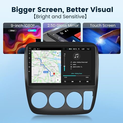 for Honda CRV 1997-2001 Android Radio Support Wireless Carplay&Android Auto 2+32G with 9" Touchscreen GPS Navigation Bluetooth USB WiFi FM/RDS Radio Receiver Backup Camera External Mic (Manual A/C) in Saudi Arabia