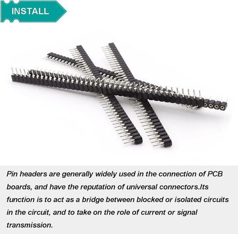 2.54mm pin Header Socket Round 0.1 inch 40Pin Female Socket Single Row Straight Female tinned Pin Header Strip Connector for DIY Circuit Making Welding,20 pcs in Saudi Arabia