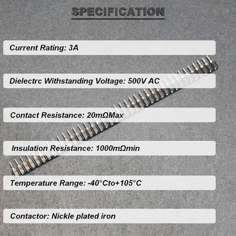 2.54mm pin Header Socket Round 0.1 inch 40Pin Female Socket Single Row Straight Female tinned Pin Header Strip Connector for DIY Circuit Making Welding,20 pcs in Saudi Arabia