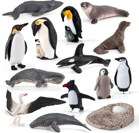 4PCS Penguin Lifecycle Antarctica Penguin Figurines Toy Playset Arctic Penguins Early Educational Toys Cake Decoration Christmas Birthday Party Supplies Decor in Kuwait