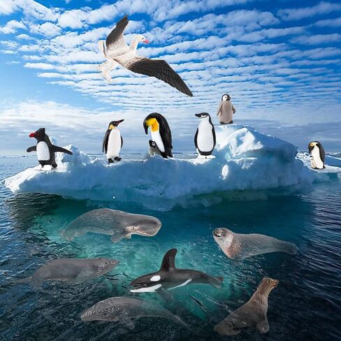 4PCS Penguin Lifecycle Antarctica Penguin Figurines Toy Playset Arctic Penguins Early Educational Toys Cake Decoration Christmas Birthday Party Supplies Decor in Kuwait