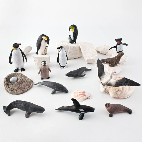 4PCS Penguin Lifecycle Antarctica Penguin Figurines Toy Playset Arctic Penguins Early Educational Toys Cake Decoration Christmas Birthday Party Supplies Decor in Kuwait