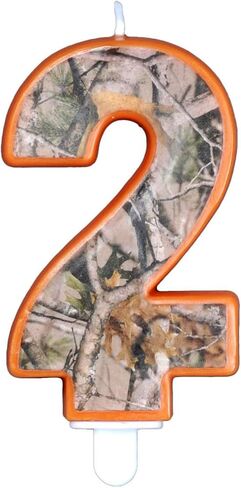 شمعة Havercamp Next Camo Party عيد ميلاد رقم 2" | عدد 1 | رائعة للحفلات التي تحمل عنوان الصياد، فكرة مموهة، مناسبة عيد الميلاد، حفلة التخرج، احتفال عيد الأب، الذكرى السنوية للزفاف in Kuwait