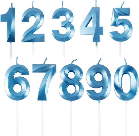 10 قطع من شموع عيد الميلاد للكيك - شموع عيد ميلاد رقمية 0-9 لتزيين سطح الكيك لعيد الميلاد وحفلات الزفاف والكعك بلون الشمبانيا الذهبية وديكورات أعياد الميلاد والذكرى السنوية للزفاف، والاحتفال بالحفلات in Saudi Arabia