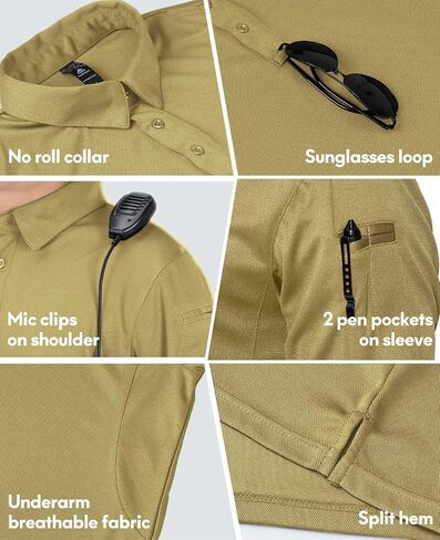 Haimont Men's Performance Dry Fit Polo Shirt Short and Long Sleeve Golf Collared T-Shirts for Tactical Outdoor Hiking in Saudi Arabia