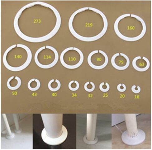 Wall Flange Cover Collars Plastic Radiator Pipe Collars, 4 Pieces, Wall Flange Cover for Water Pipe Drain Line Outer Diameter Flange Decoration (16) in Saudi Arabia