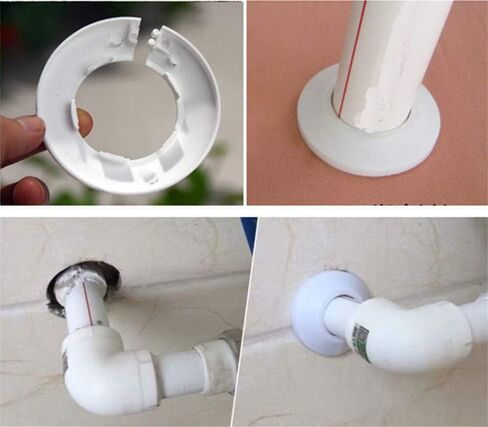 Wall Flange Cover Collars Plastic Radiator Pipe Collars, 4 Pieces, Wall Flange Cover for Water Pipe Drain Line Outer Diameter Flange Decoration (16) in Saudi Arabia