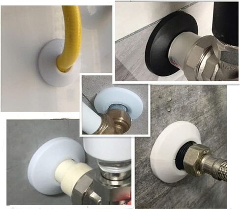 Wall Flange Cover Collars Plastic Radiator Pipe Collars, 4 Pieces, Wall Flange Cover for Water Pipe Drain Line Outer Diameter Flange Decoration (16) in Saudi Arabia