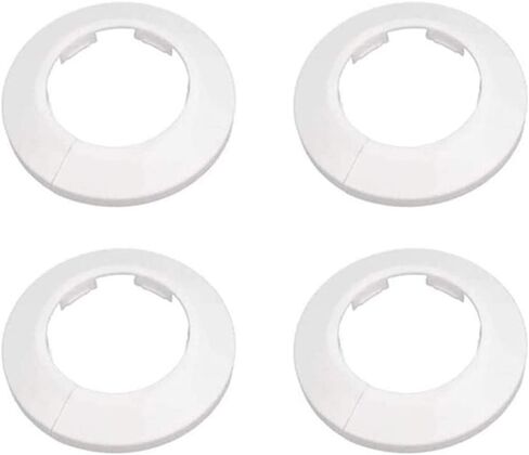 Wall Flange Cover Collars Plastic Radiator Pipe Collars, 4 Pieces, Wall Flange Cover for Water Pipe Drain Line Outer Diameter Flange Decoration (16) in Saudi Arabia
