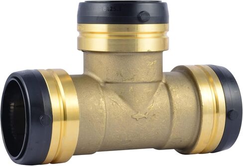 SharkBite 1-1/2 Inch Tee, Push to Connect Brass Plumbing Fitting, PEX Pipe, Copper, CPVC, PE-RT, HDPE, UXL0841 in Saudi Arabia