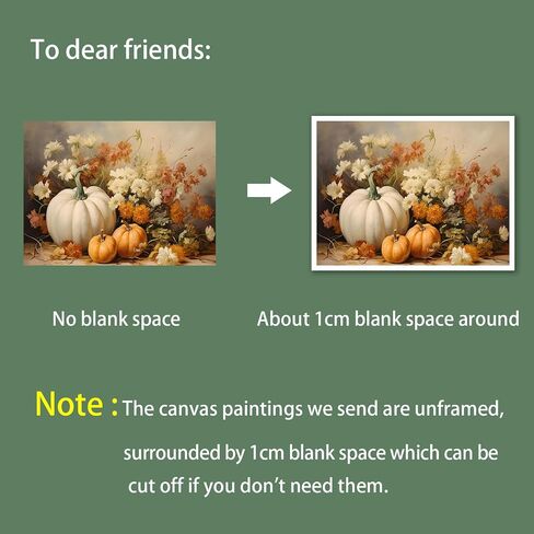 Wodkodnxy Farmhouse Fall Canvas Wall Art, White Orange Pumpkins Still Life Painting Pictures, Rustic Farm Daisy Flower Posters, Halloween Thanksgiving Autumn Wall Print Decor 12x16in Unframed in Saudi Arabia