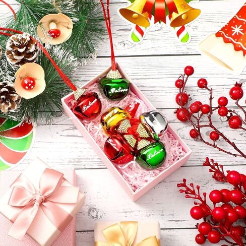 WILLBOND 24 Pcs 1.5 Inch Christmas Bell Necklaces Bulk The Polar Party Favors Believe Bell Ornaments Holiday Classroom Students Gifts Christmas Stocking Stuffers (Classic Color) in Saudi Arabia