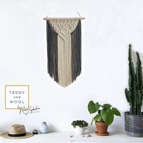 Achart Macrame Wall Hanging Tapestry Home Decor Wall Art Boho Chic Wall Hanging Bohemian Wall Tapestry Boho Woven Craftmanship Wall Pediments Wall Decor Handmade 13.8'' x 23.6'' (Yellow) in Saudi Arabia