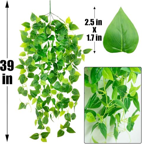 GPARK 3.2 قدم 2 حزمة / 39 بوصة، أوراق اللبلاب الاصطناعي نباتات معلقة نباتات خضراء لحفلات الزفاف والحديقة الخارجية لتزيين جدران المكتب (بدون سلال) in Kuwait