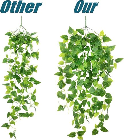 GPARK 3.2 قدم 2 حزمة / 39 بوصة، أوراق اللبلاب الاصطناعي نباتات معلقة نباتات خضراء لحفلات الزفاف والحديقة الخارجية لتزيين جدران المكتب (بدون سلال) in Kuwait