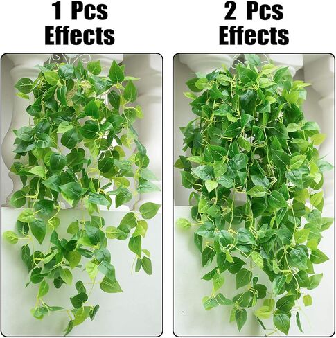 GPARK 3.2 قدم 2 حزمة / 39 بوصة، أوراق اللبلاب الاصطناعي نباتات معلقة نباتات خضراء لحفلات الزفاف والحديقة الخارجية لتزيين جدران المكتب (بدون سلال) in Kuwait